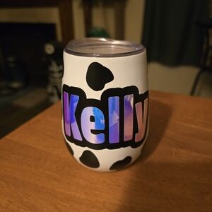 Personalized Cow Print Wine Tumbler